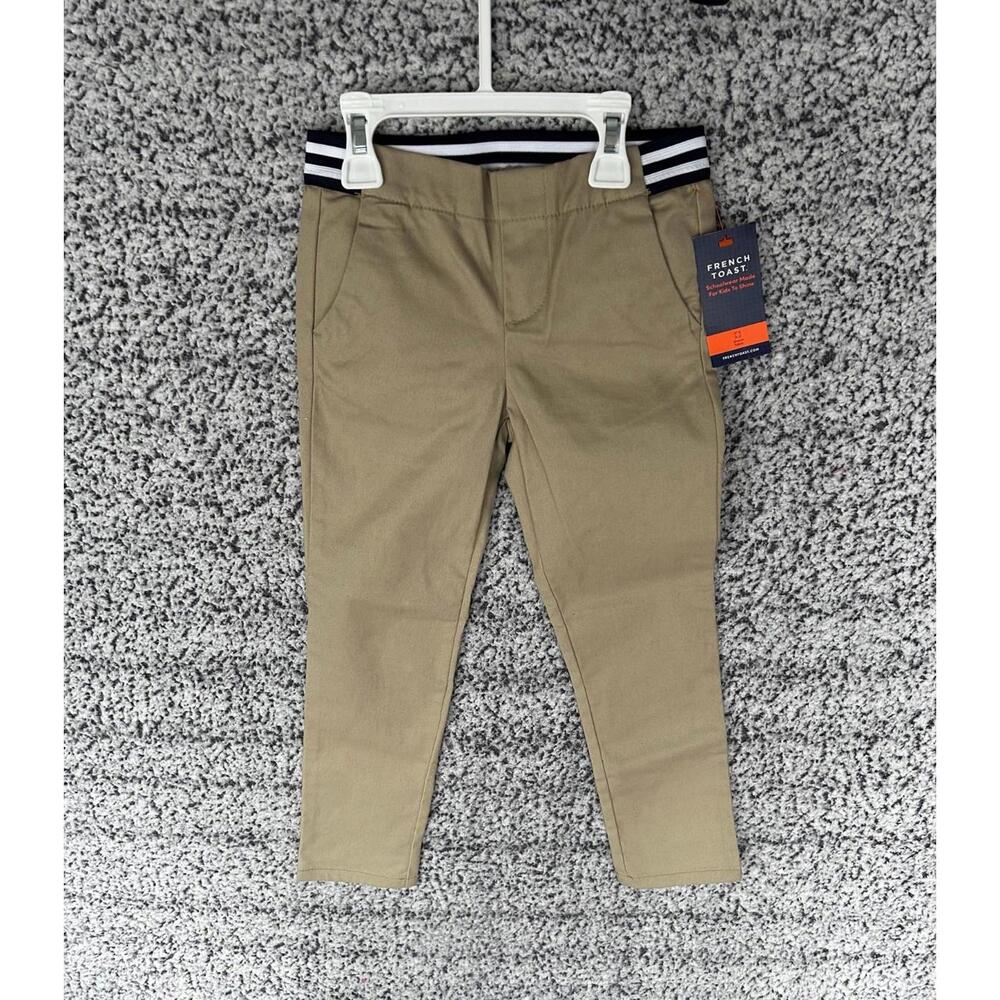 French Toast Girl’s Uniform Cotton Poly  Pants Striped Waistband Size 6X SK9514G